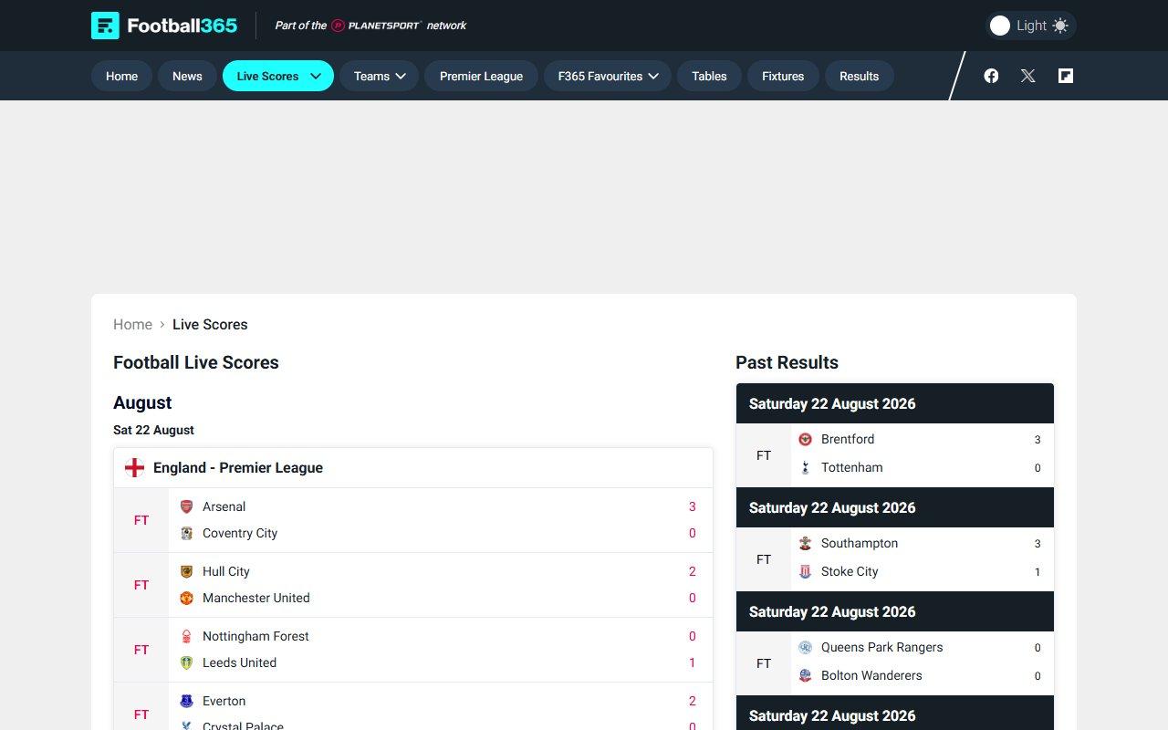 Football365 Live Scores screenshot