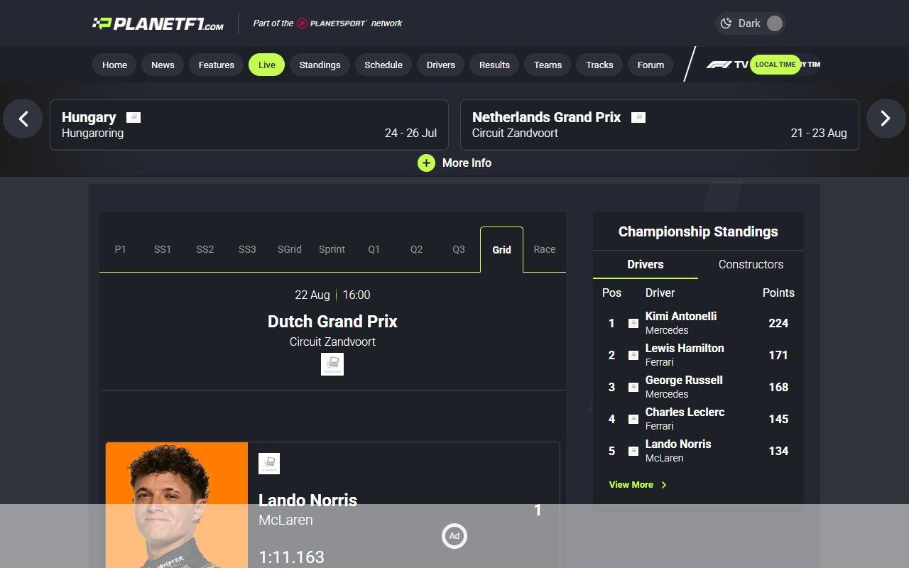 Planetf1.com screenshot